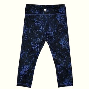 Lululemon Wunder Under Crop II Full-On Luon Floral Sport Backdrop Iris Flower 8